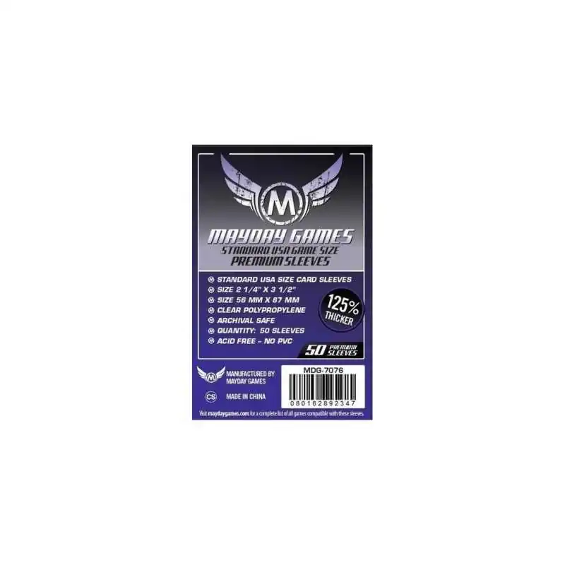 Sleeves Mayday 56x87mm USA PREMIUM - 50 pièces photo couverture de jeu