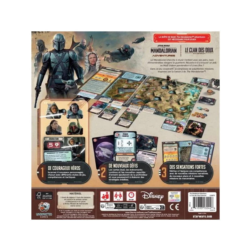 dos du jeu The Mandalorian Adventures : Le Clan des Deux - Extension