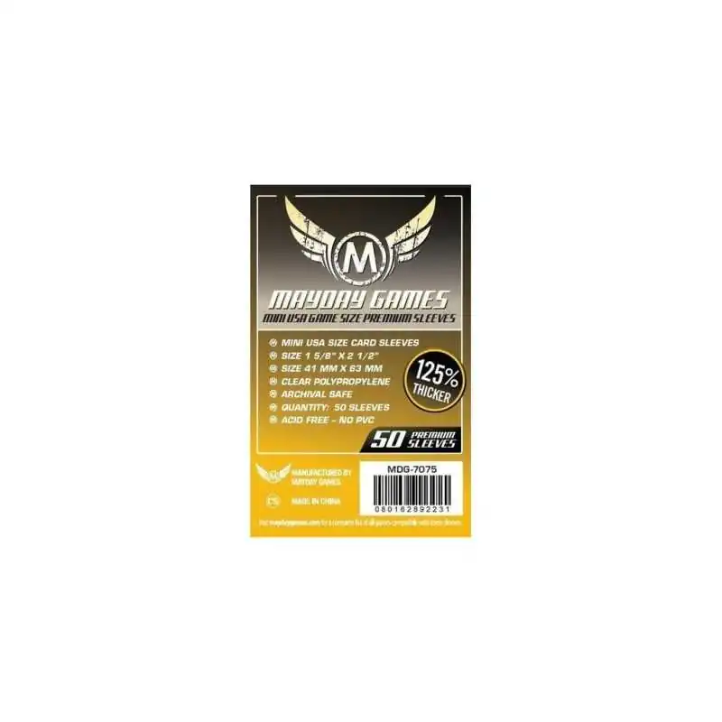 Sleeves Mayday 41x63mm Mini USA PREMIUM - 50 pièces photo couverture de jeu