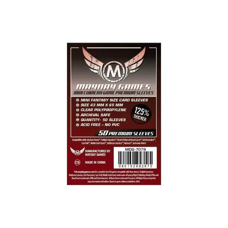 Sleeves Mayday 43x65mm Mini Chimera PREMIUM - 50 pièces photo couverture de jeu