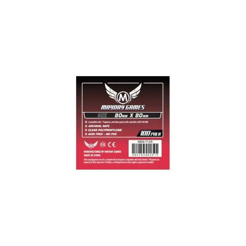 Sleeves Mayday 80x80mm Square STANDARD - 100 pièces photo couverture de jeu