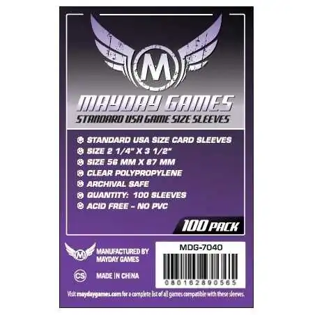 Sleeves Mayday 56x87mm USA STANDARD - 100 pièces photo couverture de jeu