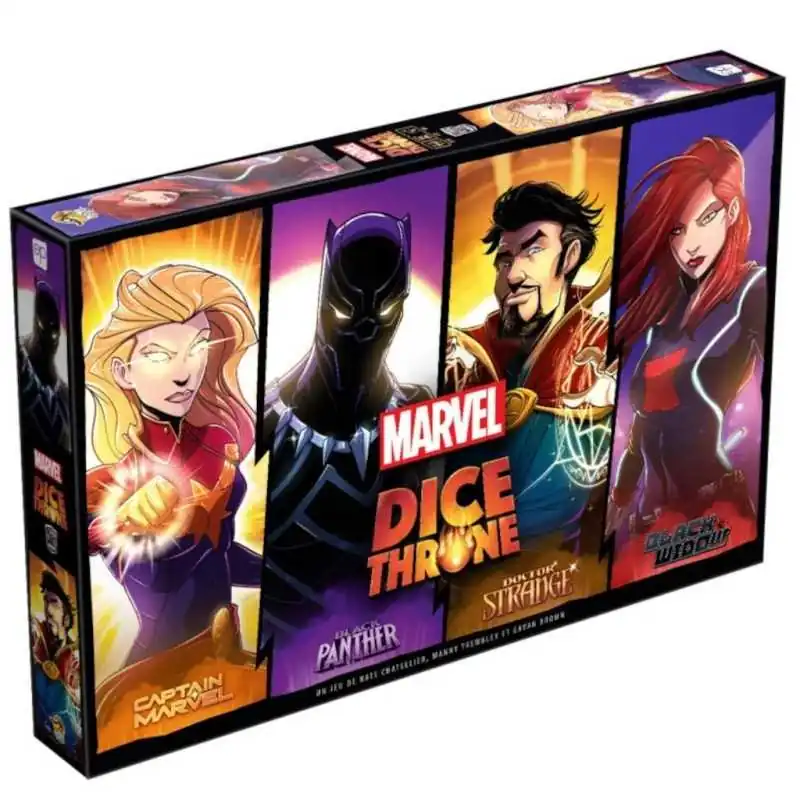 Dice Throne Marvel : Captain Marvel - Black Panther - Black Widow - Dr Strange photo couverture de jeu