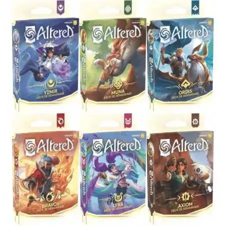 Altered - Lot de 6 Deck de démarrage FR : Axiom + Yzmir + Bravos + Lyra + Muna + Ordis photo couverture de jeu