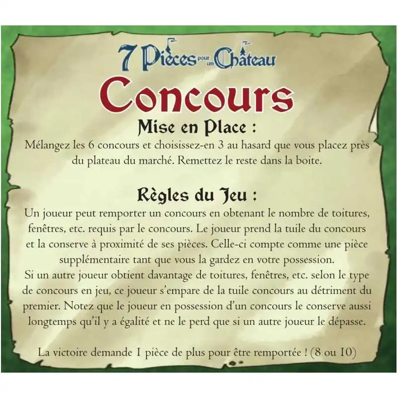 7 Pièces pour un Château : Concours - Extension photo couverture de jeu