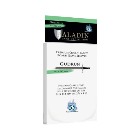 Paladin - Sleeves Premium Gudrun Queen x 55 - French Tarot - 61 x 112 mm photo couverture de jeu